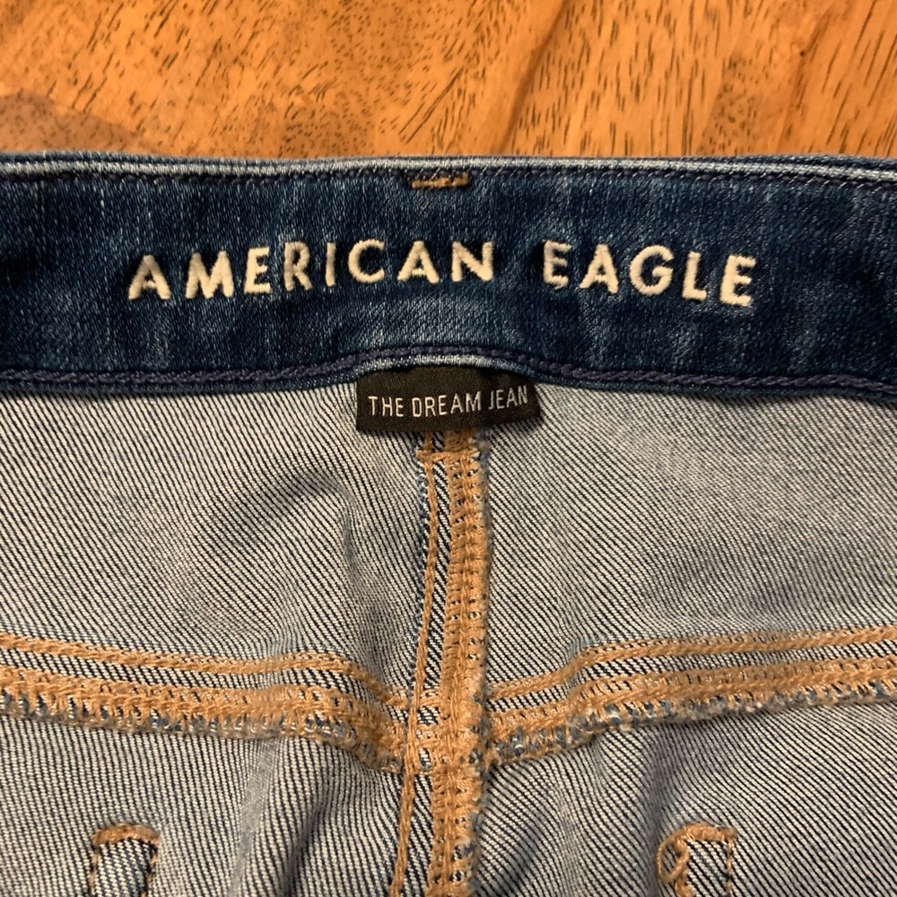 American Eagle Outfitters Dark Blue Distressed Skinny Jeans (Size 16S) - Picture 8 of 12
